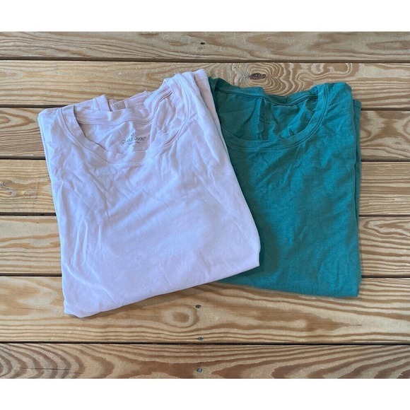 NEW Cuddl Duds Set of 2 3/4 Sleeve Tops Size Large Women’s Peach Ivy - Picture 1 of 10